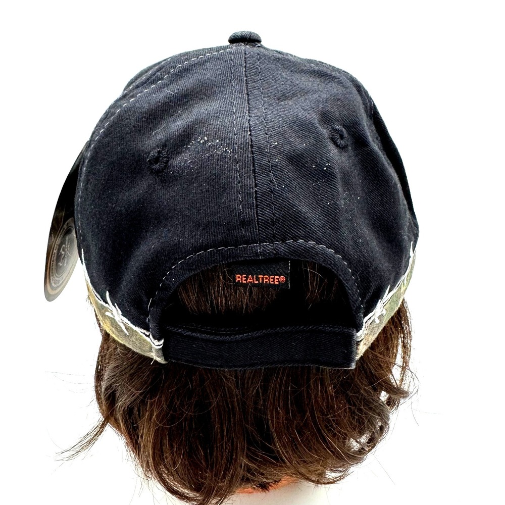 New Realtree Baseball Cap Hat Lake Life Glittered Letters Camo Brim Black - Picture 3 of 6